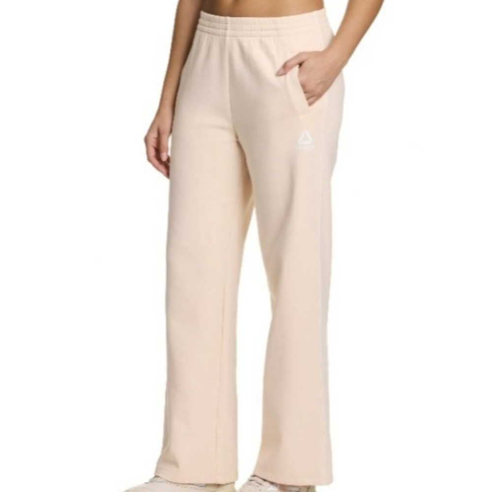 Reebok Wide Leg Sweat Pants tan sz L